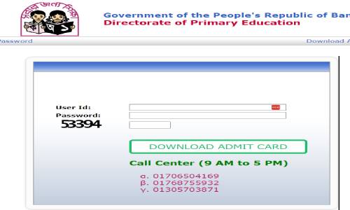 DPE Admit card