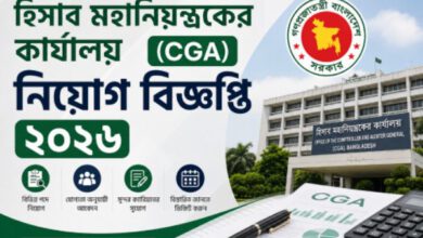Photo of হিসাব মহানিয়ন্ত্রকের কার্যালয় (CGA) নিয়োগ বিজ্ঞপ্তি ২০২৬